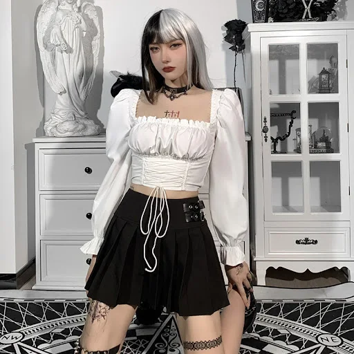 Title 7, Womens Bell Sleeve Waist Trimming Lace Up Show...
