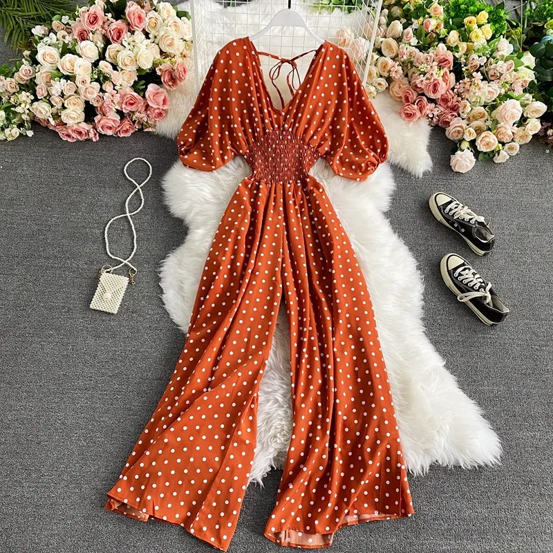 Title 4, Slimming Polka Dot Printed Jumpsuit with Wide L...