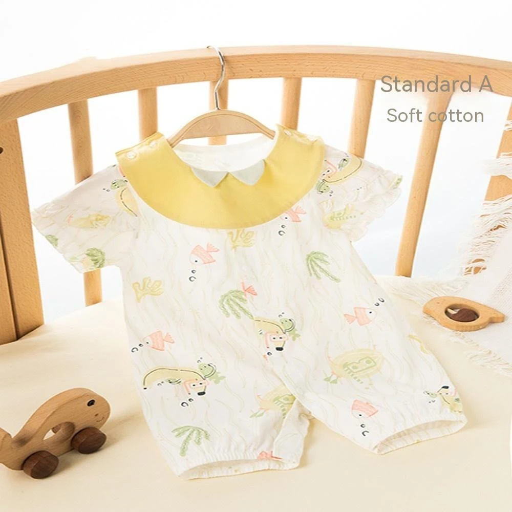 Title 2, Macacão de manga curta fino de verão para bebê....