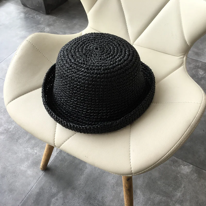 Title 20, Womens Straw Hat Foldable Rolled Edge Small Br...