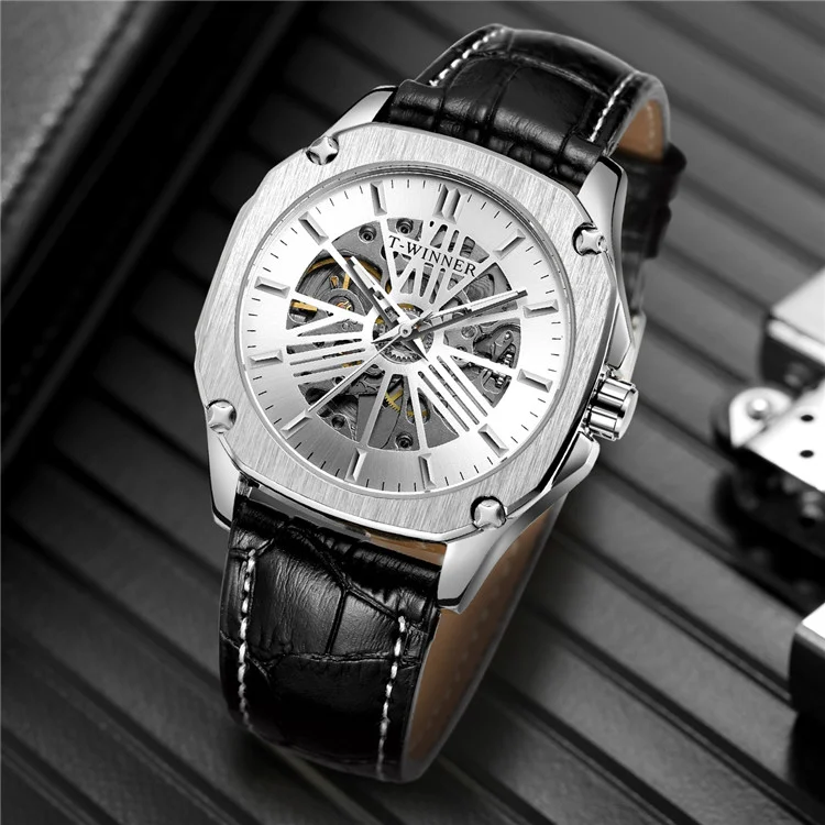 Reloj mecánico automático impermeable con diseño ahuecado, ideal para uso diario y resiste al agua. Disfruta su estilo único y duradero. — foto 1