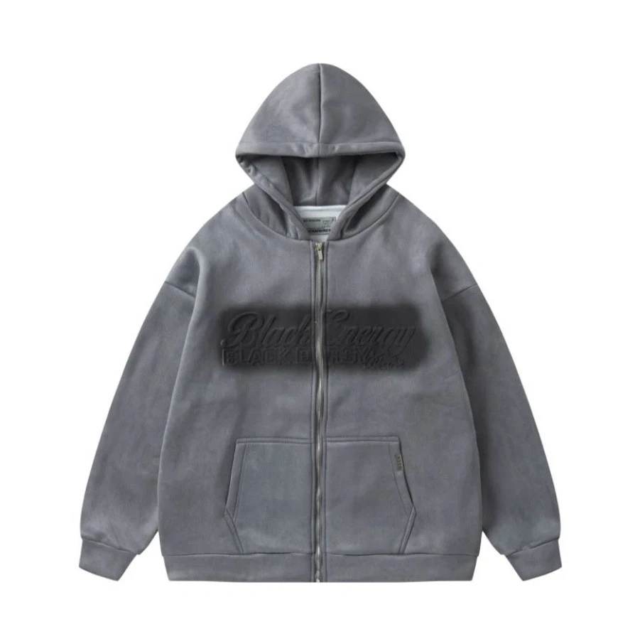 Title 6, Cappotto cardigan con cappuccio in camoscio da ...