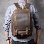 Mochila feminina de couro bovino Head Layer, design elegante e resistente para uso diário. Conforto e estilo premium para mulheres modernas. — foto 5