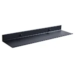 Black bathroom rectangular shelving mirror front rack, matte aluminum storage. Maximize space with this stylish and func — photo 2