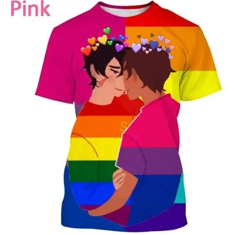 Title 20, Camiseta 3D Arcoíris Oversize Manga Corta para ...