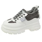 Women's Plus Velvet Sports Shoes, Winter Cotton Shoes for Students, Warmth, Thicker Inner Heightening, Casual Daddy Shoe — photo 1