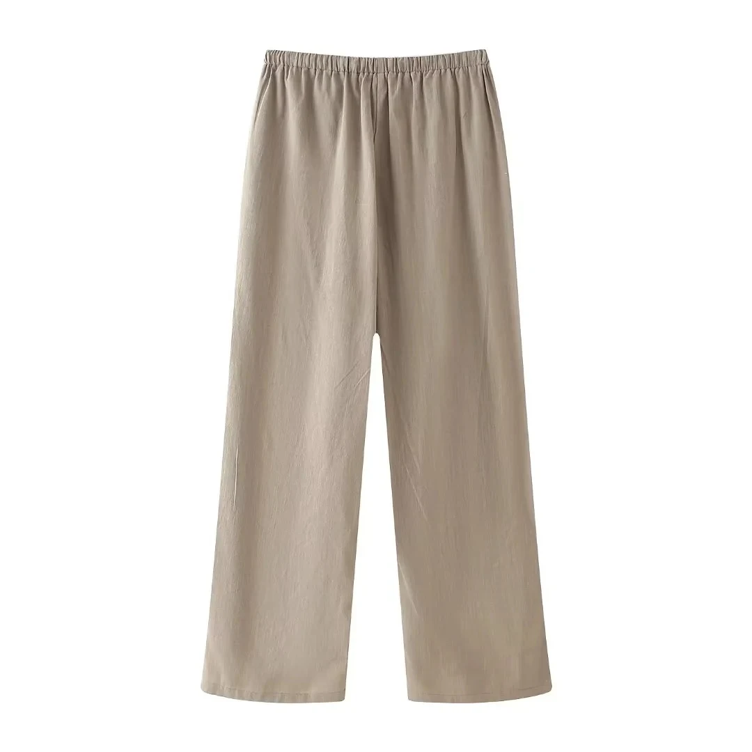 Title 10, Casual Texture Lace-up Pajamas Style Pants, off...