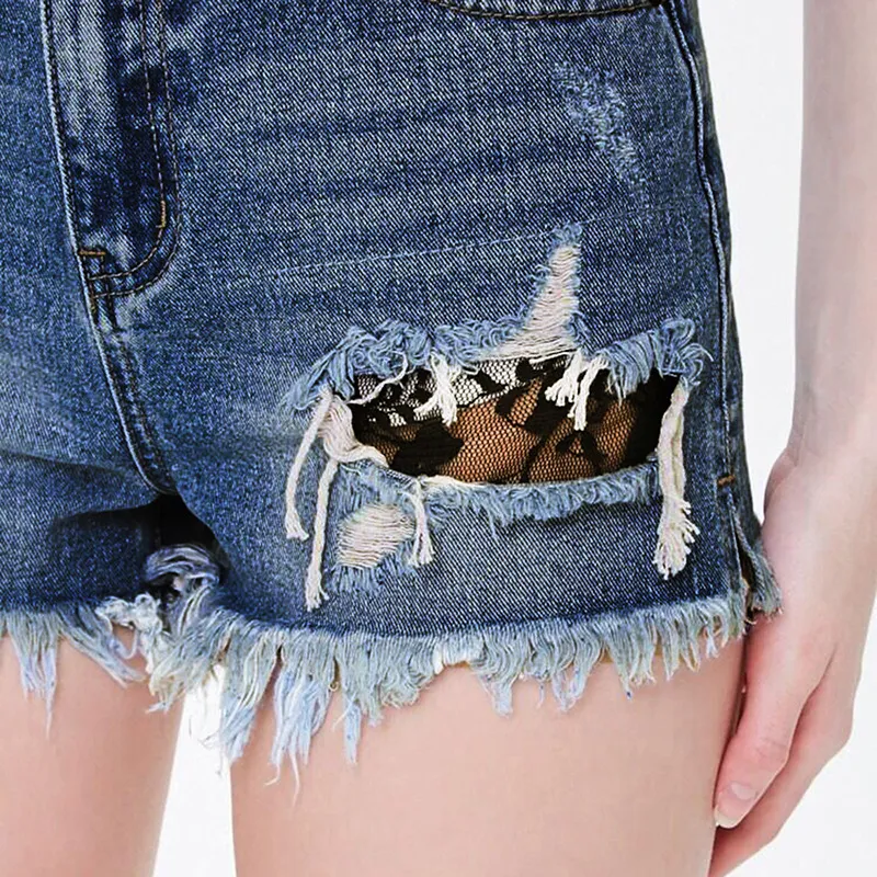 Lace Sue Ladies High Stretch Denim Shorts, comfortable high-waisted fit, perfect for summer and everyday casual wear. — photo 4