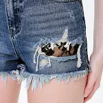 Lace Sue Ladies High Stretch Denim Shorts, comfortable high-waisted fit, perfect for summer and everyday casual wear. — photo 4