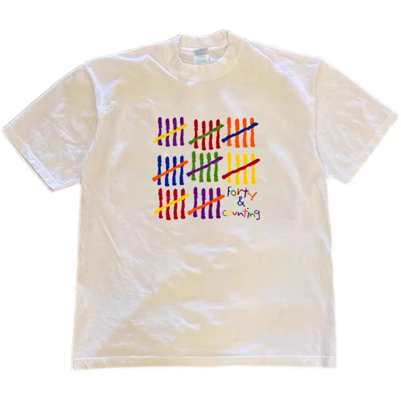 Colorful Niche Graffiti Fashion Label Short Sleeved shirts for bold urban style and self-expression, stand out with uniq — photo 1
