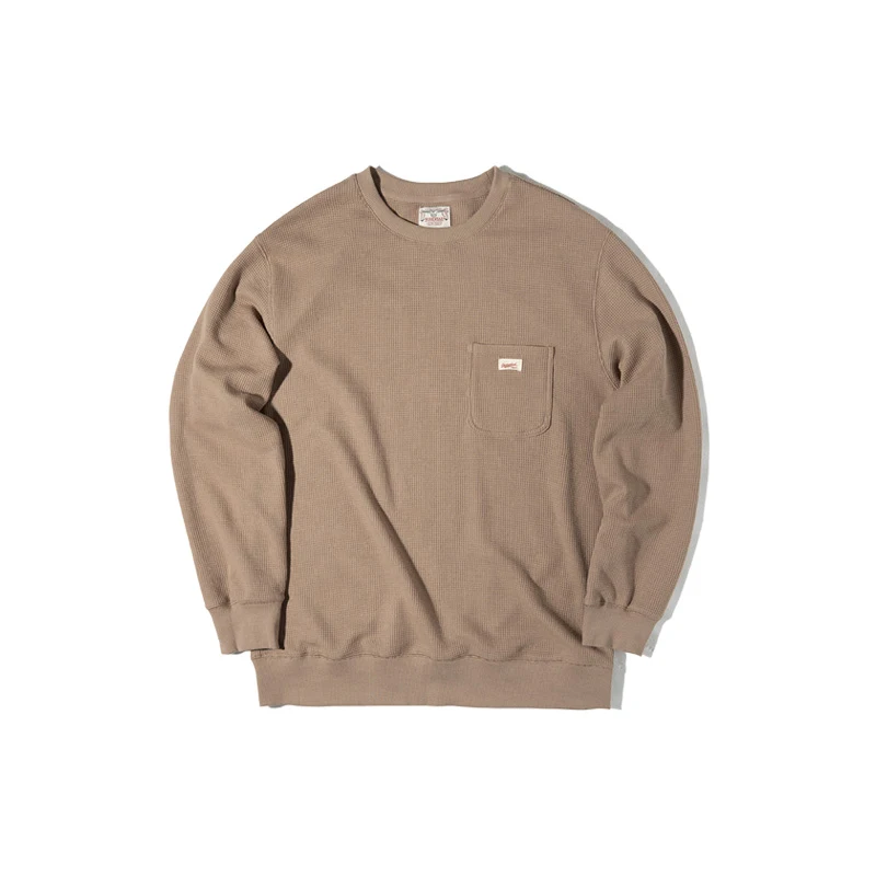 Waffle Crew Neck Long Sleeve T-Shirt Knit Sweatshirt for ultimate comfort and style, perfect for everyday wear, a versat — photo 3