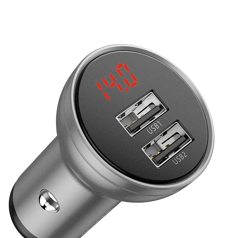 Metal digital display dual USB car charger provides fast and efficient charging for smartphones and tablets, a must-have — photo 7
