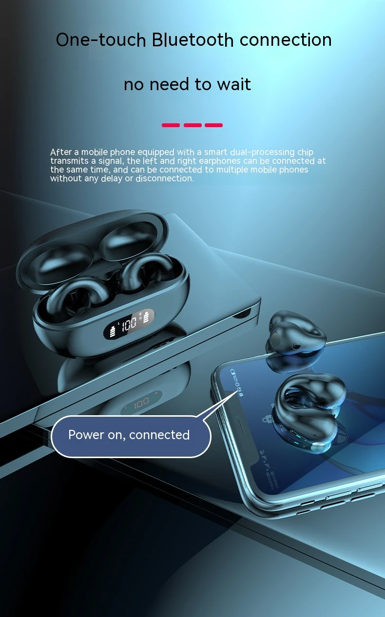 Wireless Bluetooth Clip Headset, Air Conduction, Sports, Noise Reduction, Non-In-Ear. Enjoy music and calls while stayin — photo 24