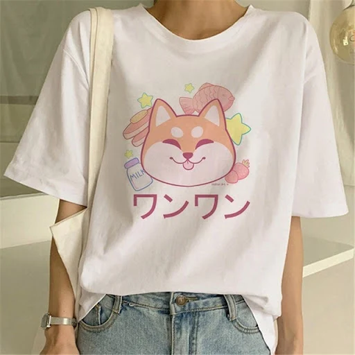 Title 9, Fashionable and Cute Shiba Inu Print T-shirt