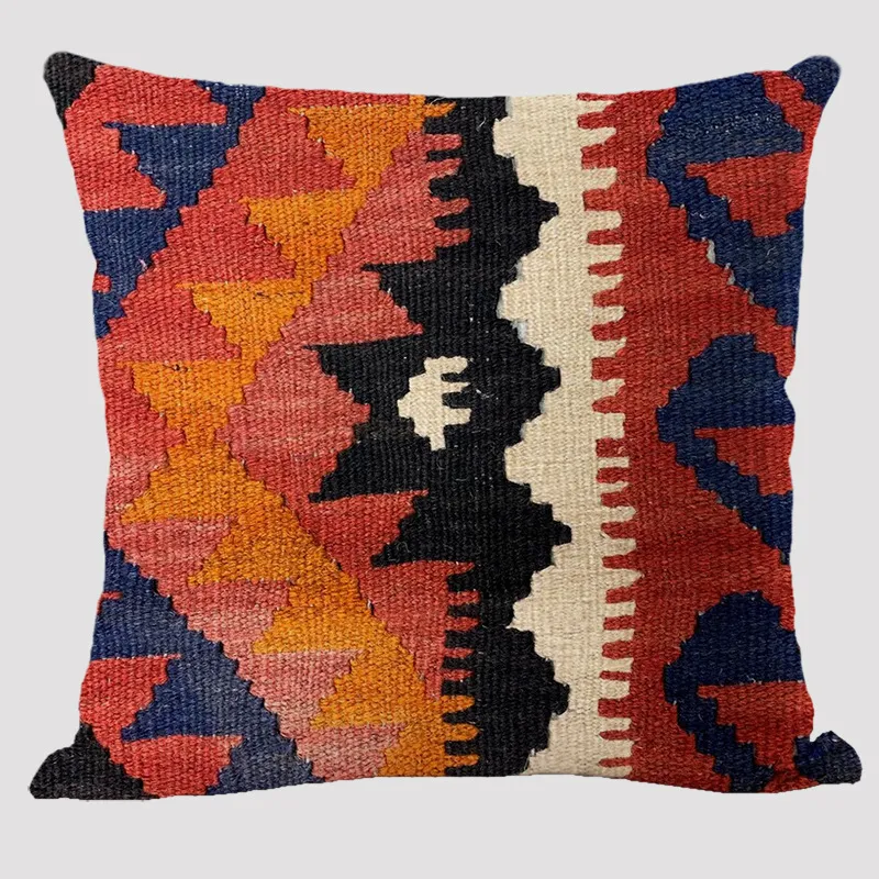 Travesseiro boêmio de linho estilo étnico para decoração charmosa e confortável. Enchimento macio, design único, perfeito para casa. — foto 38