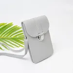 Bolsa crossbody de couro napa com tela sensível ao toque para celular, design elegante e funcional, ideal para transportar seu smartphone com segurança e praticidade. — foto 5