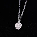 Colar curto com pingente de caveira, personalidade fashion. Adicione um toque ousado e rebelde ao seu visual. Perfeito para expressar seu estilo único. — foto 5