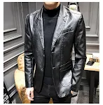 Jaqueta de couro masculina coreana slim fashion, terno moderno, caimento perfeito e design elegante. Ideal para um visual sofisticado. — foto 6