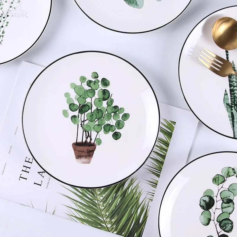Green Plant Ceramic Plate Cartoon Fruit Design Perfect for Kids Makes Mealtime Fun & Encourages Eating Great Addition to — photo 8