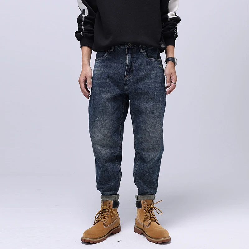 Pantalones Retro Sueltos y Elásticos Estilo Americano Casual — foto 5