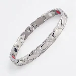 Pulseira de hematita CNC com diamantes para proteção contra radiação. Elegância e segurança, combinadas para seu bem-estar. — foto 2