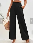Pantaloni larghi da donna in cotone e lino a vita alta. Comodi e freschi, perfetti per un look casual ed elegante, ideali per la stagione estiva. — foto 10