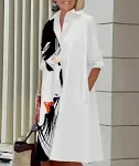 White With Printed Pattern
