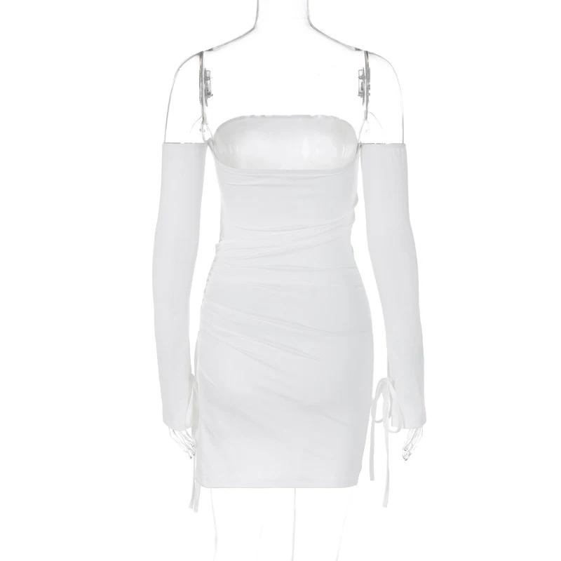 Title 10, Womens Shoulder-baring Wrapped Chest Split Hip...