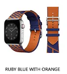 Sapphire blue with orange