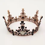 Corona de Novia Decorativa de Cobre Rojo Tono Reina Aleación Negra Accesorio Nupcial Perfecto para Novias Elegantes — foto 4