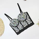 Niche tube top with beads, light diamonds, and a "Hot Girl" sling top design, perfect for a stunning and stylish look. — photo 19