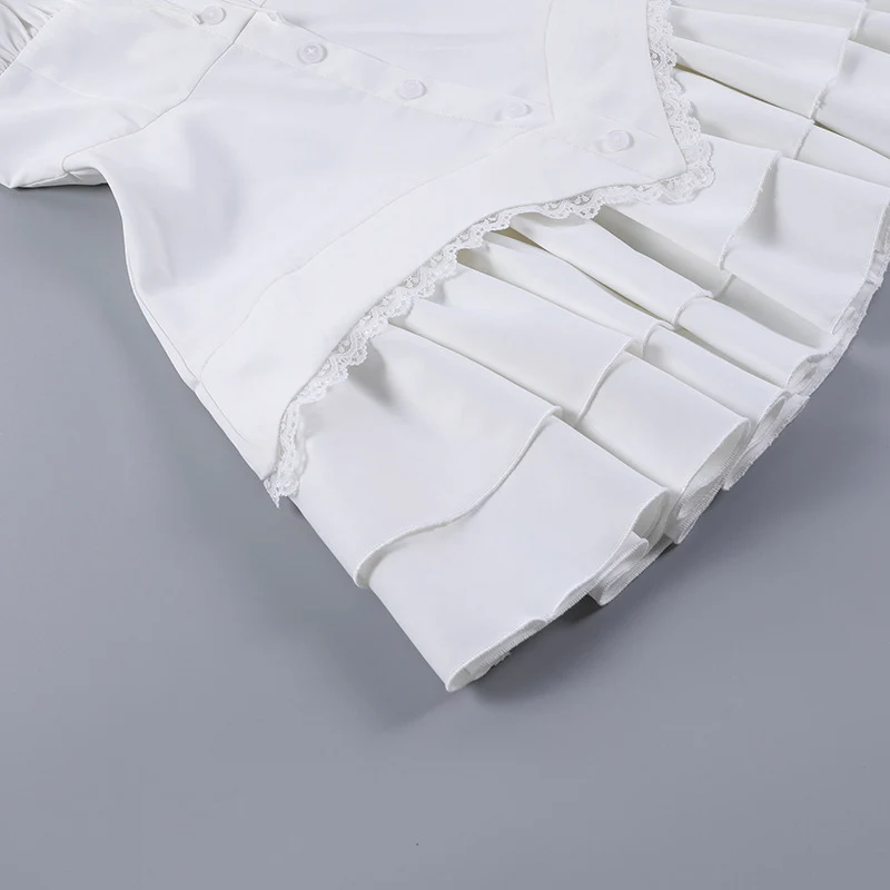 Title 6, Fashion Style Lace-up Pleated Waist Trimming Ru...