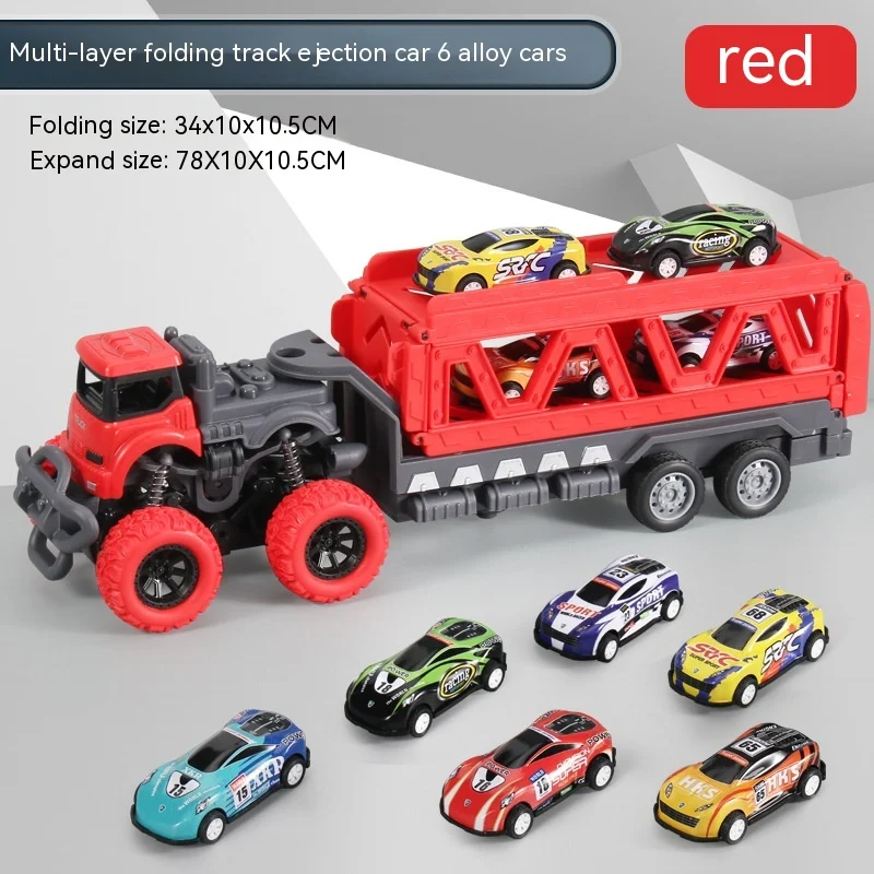 Caminhão Catapulta Infantil Grande, Transformação com Pista Dobrável, Modelo de Liga, Brinquedo Caminhão de Armazenamento de Carros — foto 15