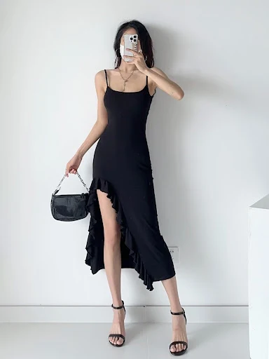 Title 21, Summer Strap Lace Design Back Hollow Out Tied D...