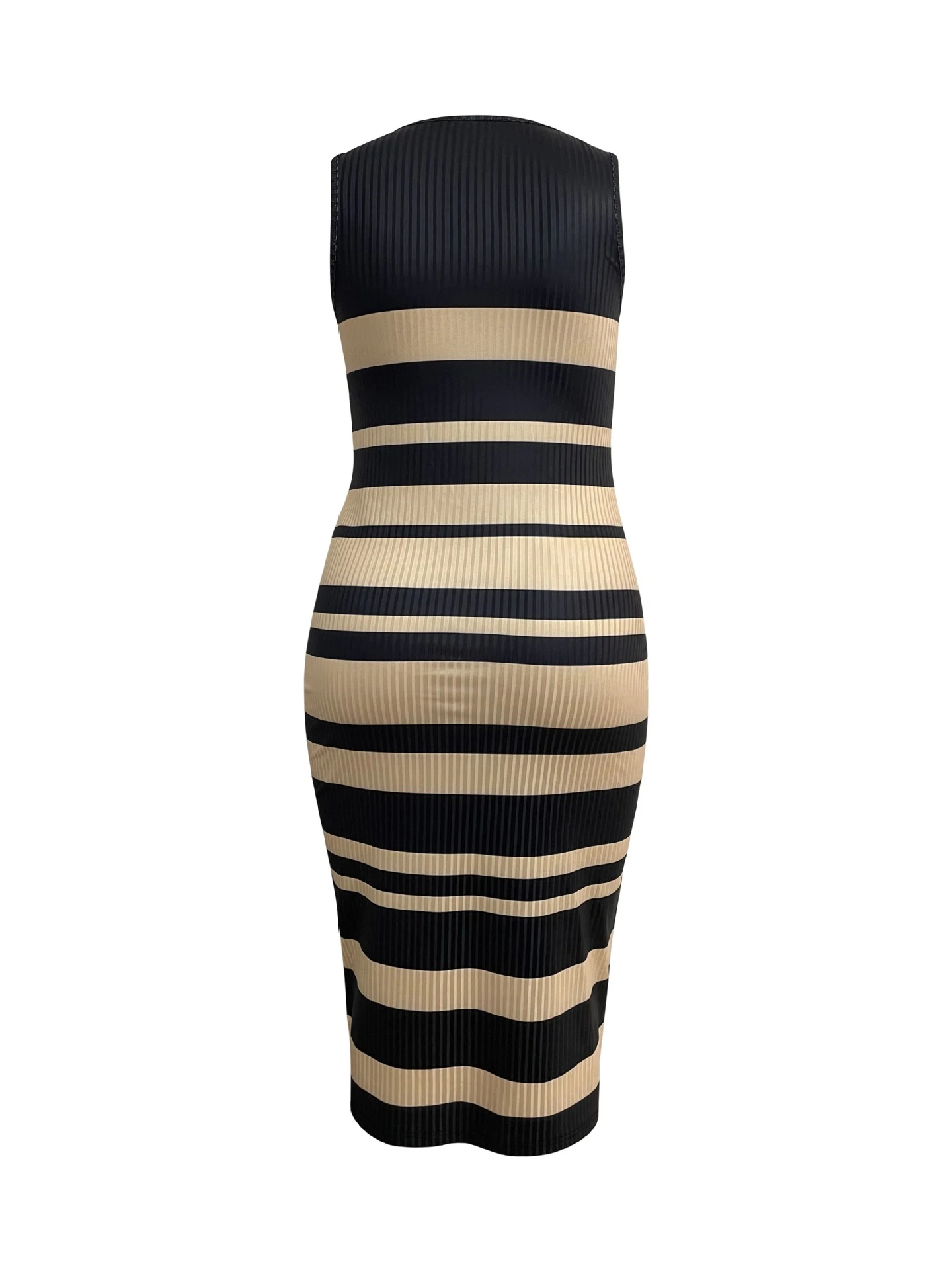 Title 2, Striped Print Sleeveless Sunken Stripe Dress