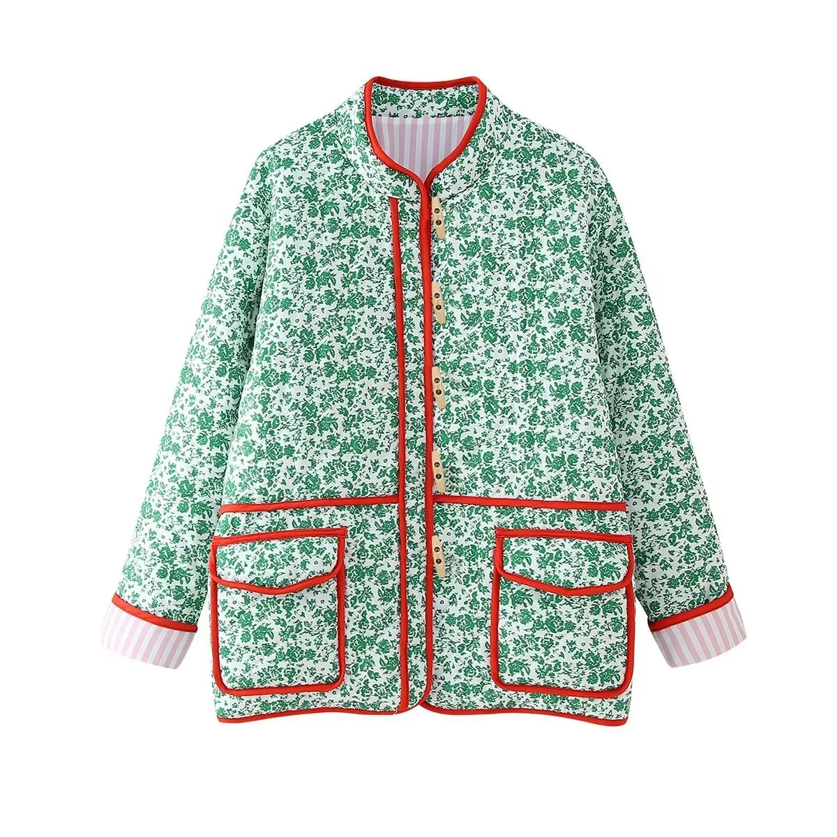 Title 13, Womens Fashion Plus Size Floral Splicing Coat....