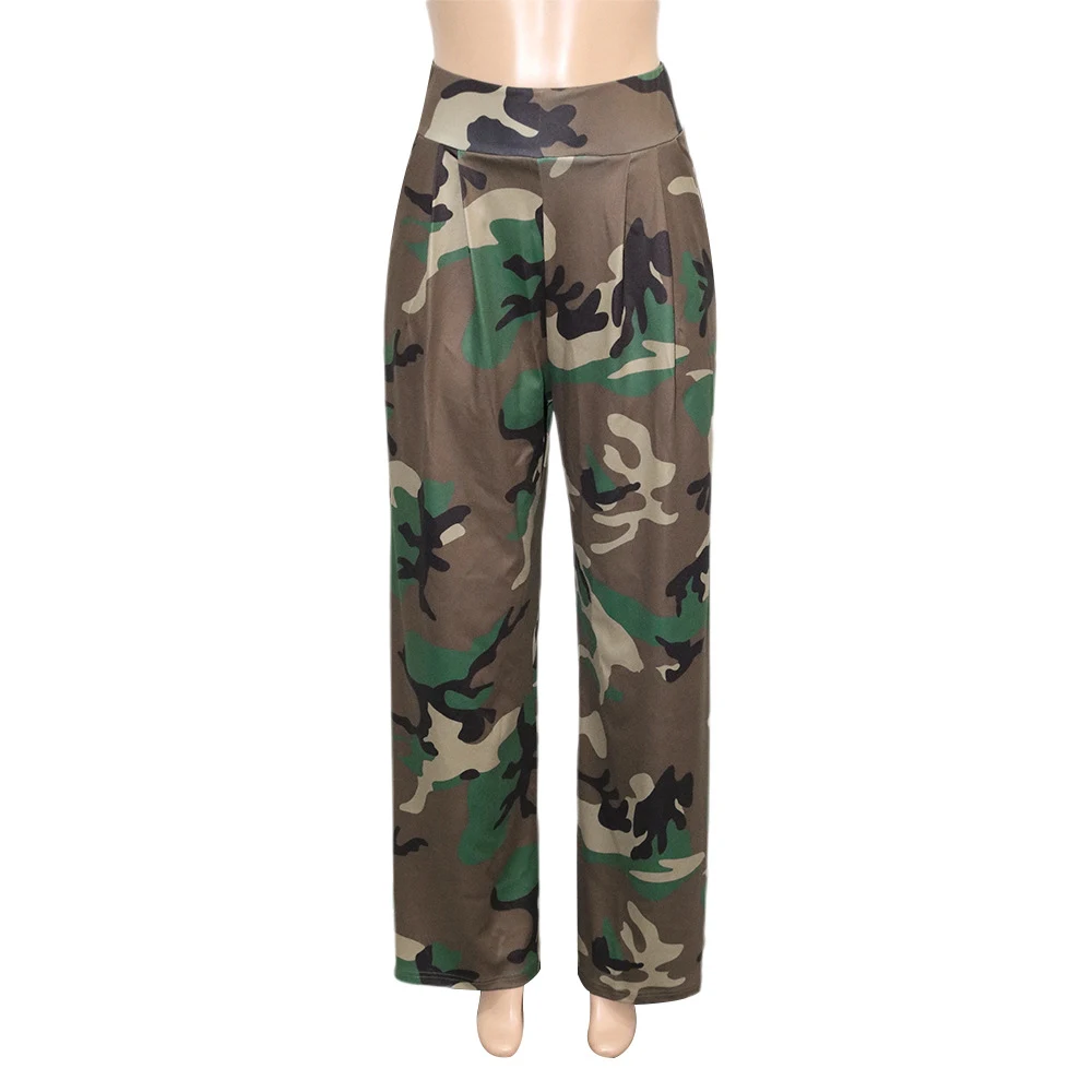 Title 5, Womens Camouflage Print Elastic Waist Wide Leg...