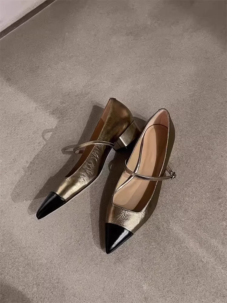 Women's Pointed Stitching Middle Heel Ankle-strap Mary Jane Shoes, offering elegant style and comfortable wear for vario — photo 20