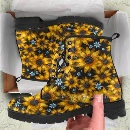 Title 2, Casual Lace-Up High-Top Round Toe Martin Boots ...