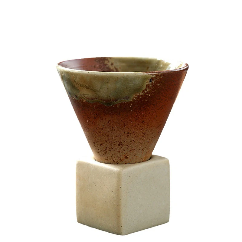 Ceramic Coffee Cup Water Cup Stoneware Ceramic Cup Funnel Shape Vintage Mug for Coffee, Tea, or Any Beverage Enjoyment. — photo 2