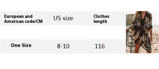Title 1, Summer Mid-length Slit Print Loose Beach Cover ...