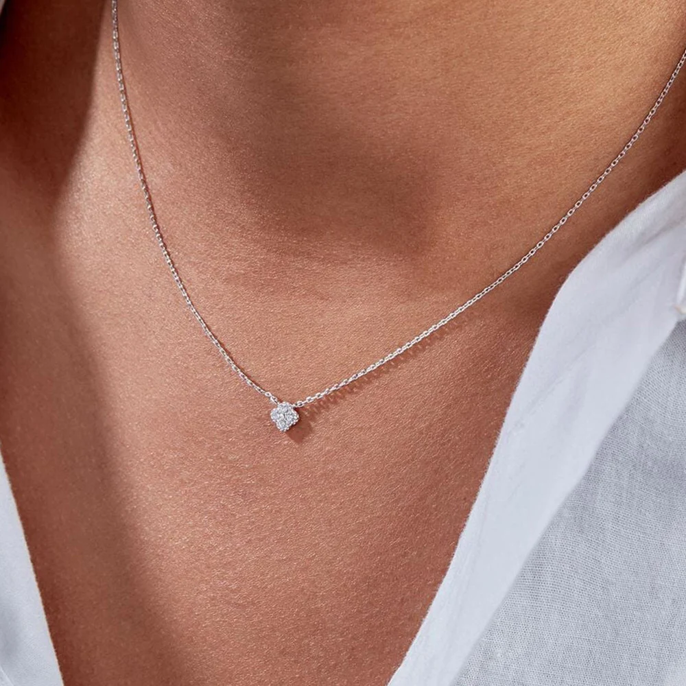 Colar Petal Diamond Tophus Europeu e Americano, com design delicado e elegante, ideal para realçar a beleza em qualquer look. — foto 15