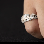 Floral Wedding Band For Women 18K 14K Gold S925 Silver Diamond Ring, the perfect bridal jewelry. Elegant and sparkling f — photo 8