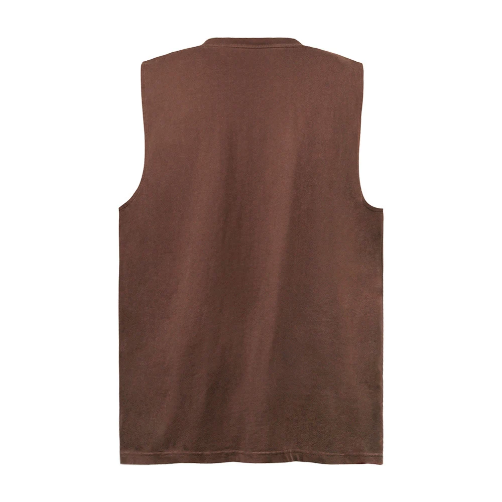 Men's American-style Letter Print Sleeveless Vest, a casual and comfortable top for summer, lightweight and breathable, — photo 2