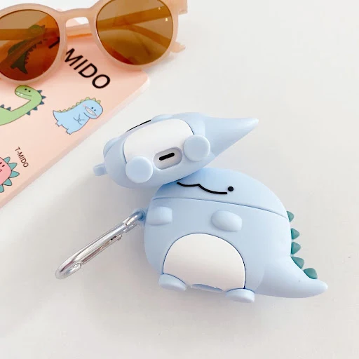 Title 2, Cute blue baby dragon silicone earphone case co...