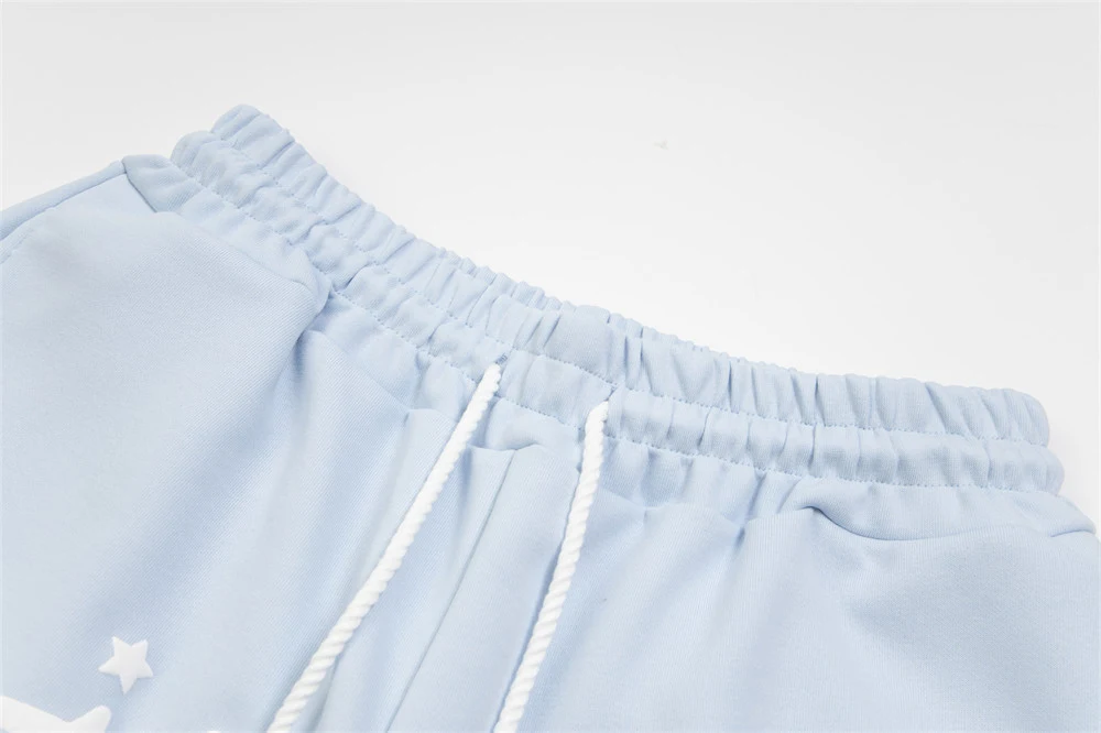 Title 15, Shorts Soltos com Estampa Puff para Homens e Mu...