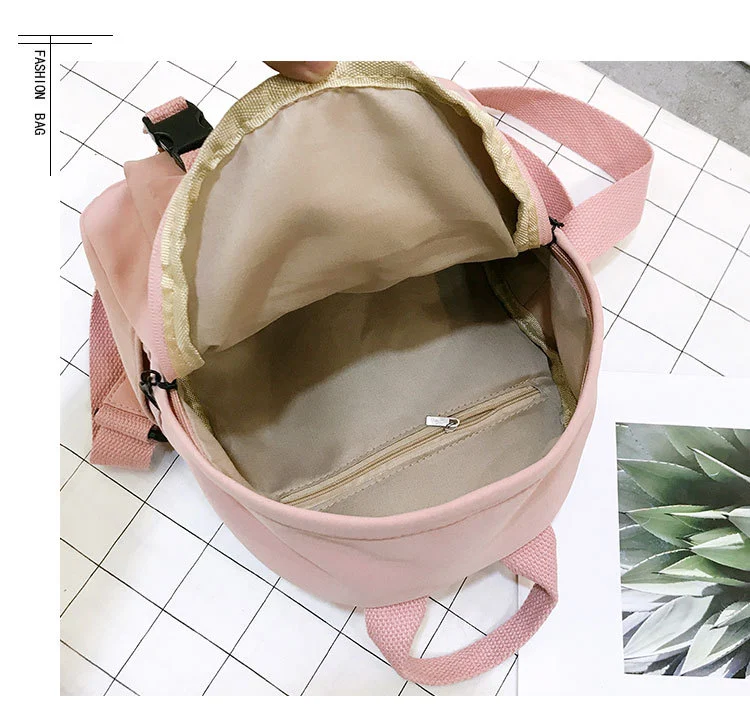 Title 33, Mochila pequena de lona para meninas, combina c...