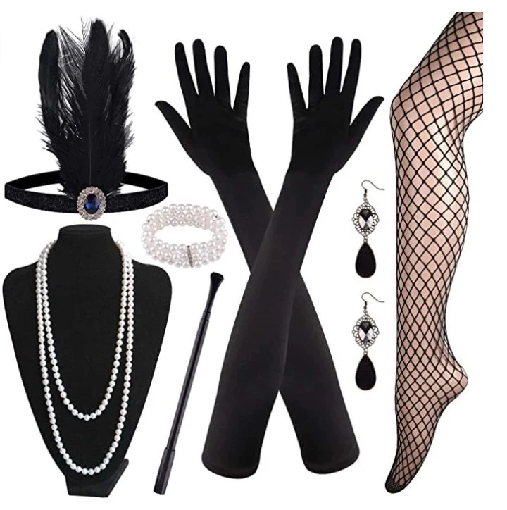 Vintage veren haarband set voor vrijgezellenfeest. Maak de vrijgezellenparty van de bruidegom onvergetelijk met deze stijlvolle accessoire. — foto 1