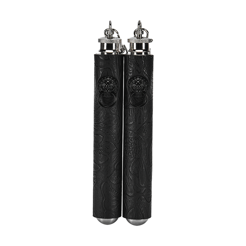 Jarra de vinho de aço inoxidável estilo chinês com capa de couro para atividades ao ar livre Mantém o vinho fresco e elegante Perfeito para piqueniques e viagens. — foto 2
