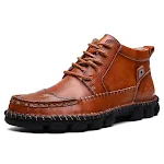 Botas Martin Britânicas de Couro Casual de Inverno, Corte Médio, Conforto e Estilo para Homens no Inverno. — foto 5